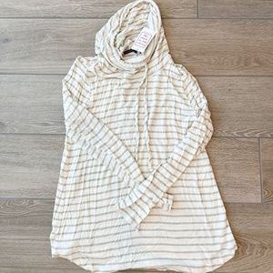 Long sleeve Hooded striped top